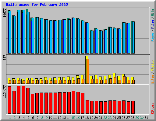 Daily usage for February 2025