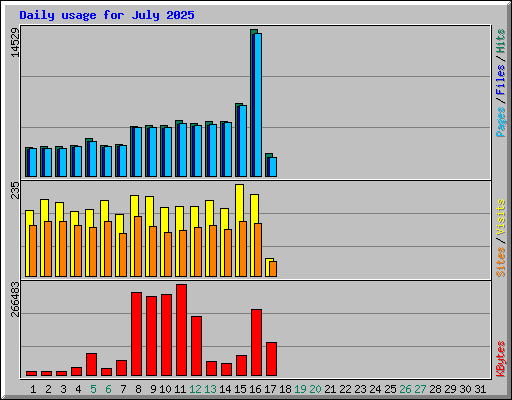 Daily usage for July 2025