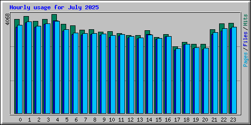 Hourly usage for July 2025